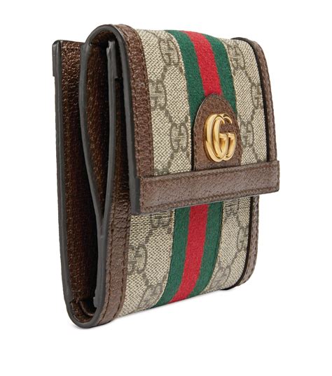 brown gucci stripe wallet|checkered Gucci wallet.